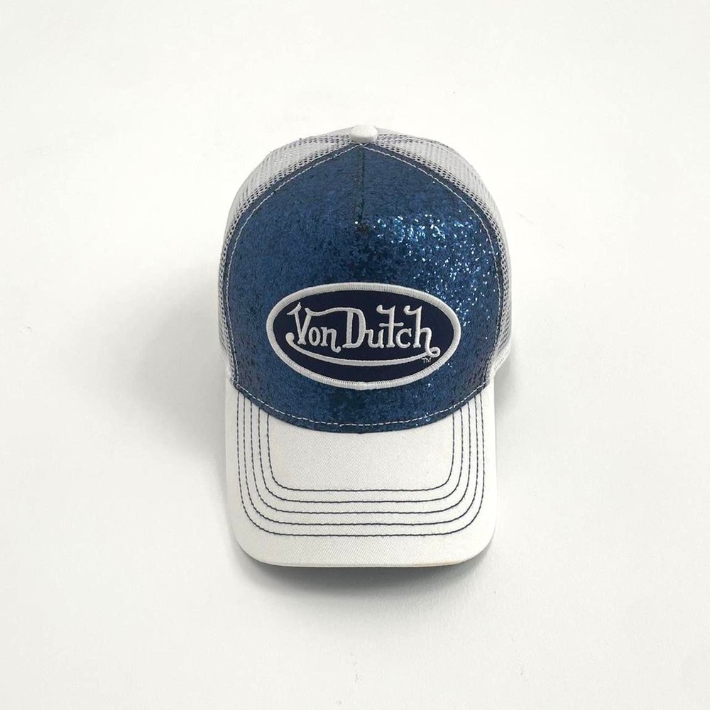 VON DUTCH NAVY GLITTER TRUCKER HAT
